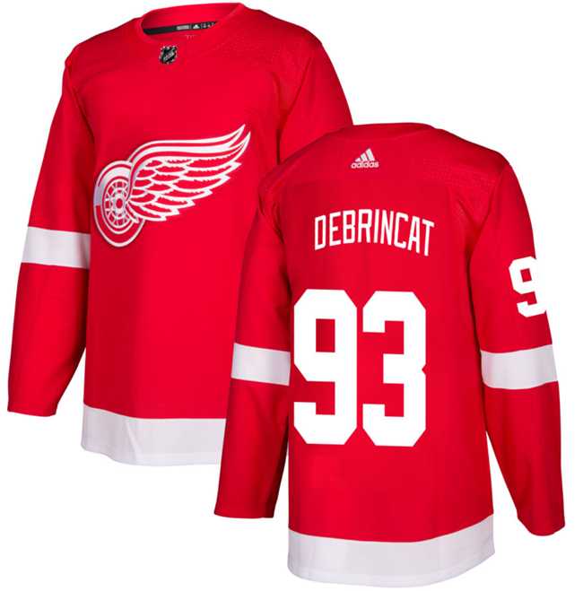 Men%27s Detroit Red Wings #93 Alex DeBrincat Red Stitched Jersey